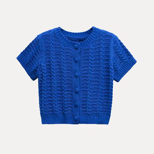 Cardigan para mujer - Cardigan Tejido Azul