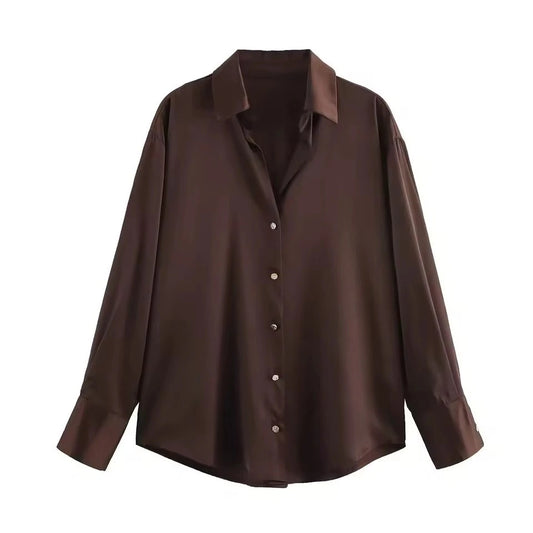 Blusa Seda Monaco Café