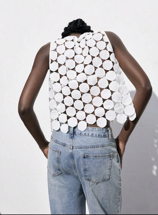 Top Calado Circular Elite Blanco