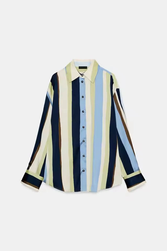 Blusa Aura Satín Rayas