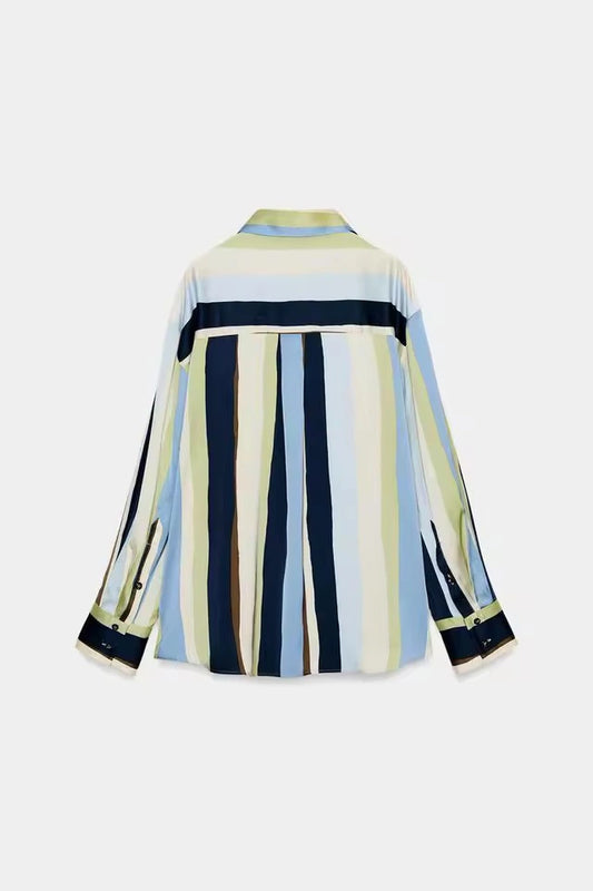 Blusa Aura Satín Rayas