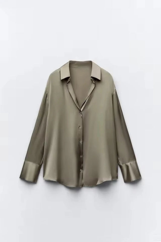 Blusa Seda Mónaco kaki