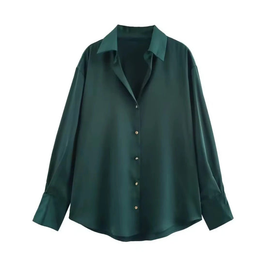 Blusa Seda Monaco Verde Esmeralda