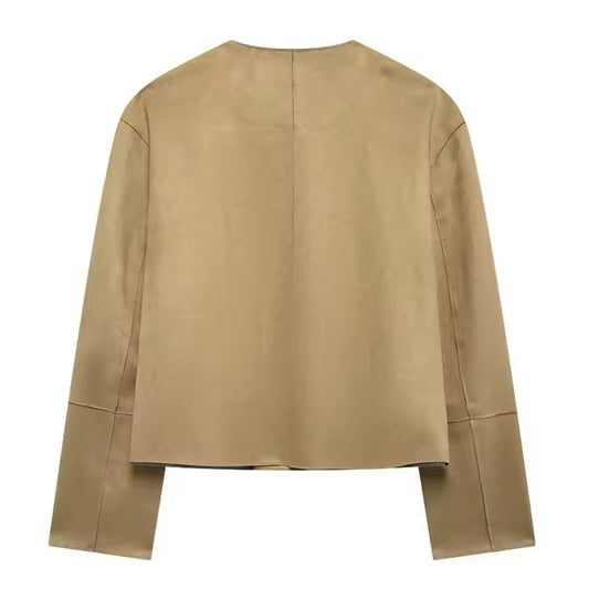 Chaqueta Gamuza Soft Beige