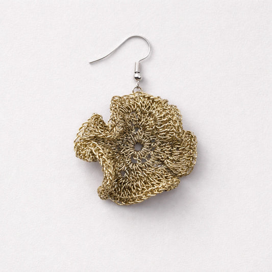 Aros Crochet Flor Dorado