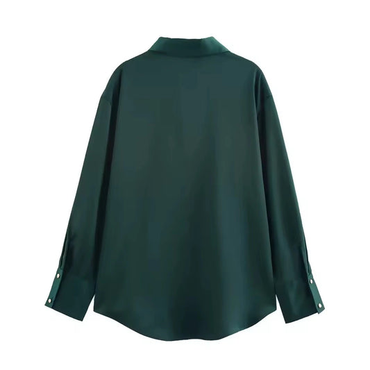 Blusa Seda Monaco Verde Esmeralda