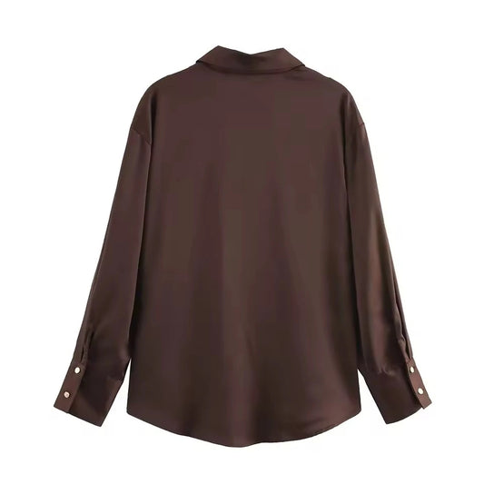 Blusa Seda Monaco Café