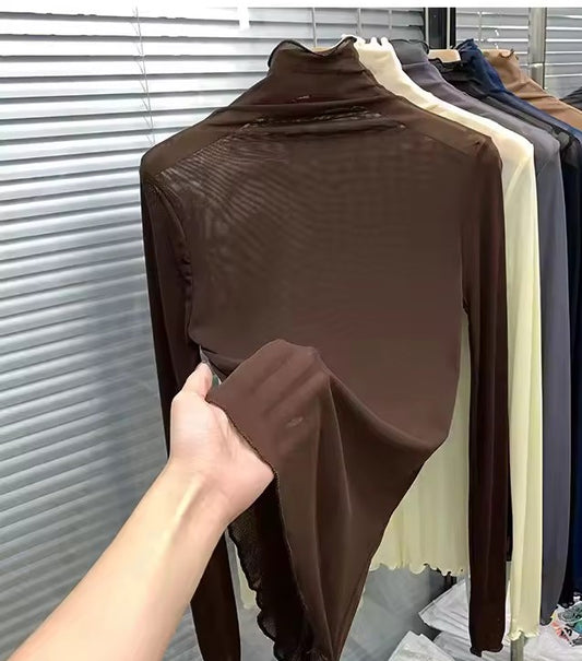 Camiseta Mesh Cuello Alto - Segunda Piel