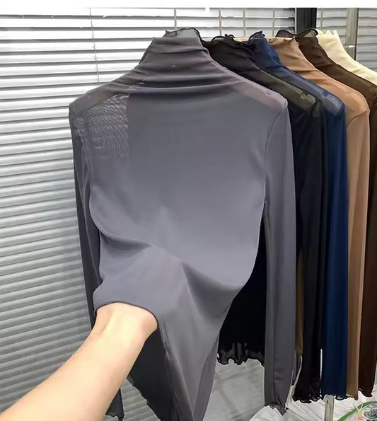 Camiseta Mesh Cuello Alto - Segunda Piel