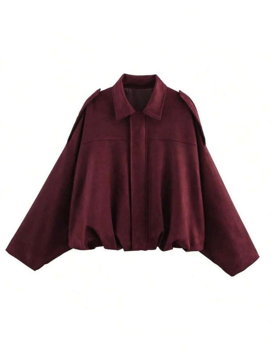 Chaqueta Bomber Burdeo