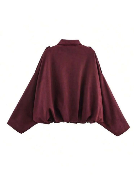 Chaqueta Bomber Burdeo