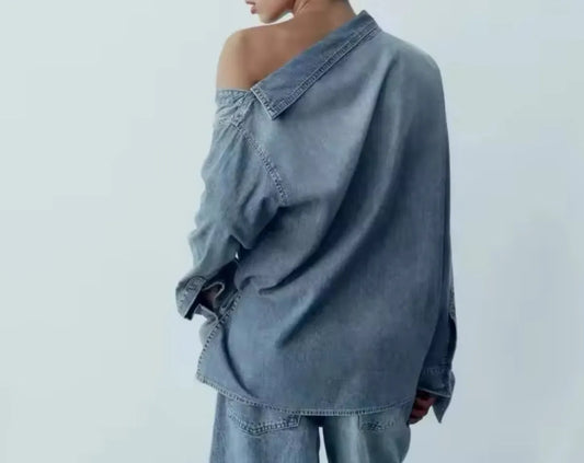 Camisa Denim Asimétrica